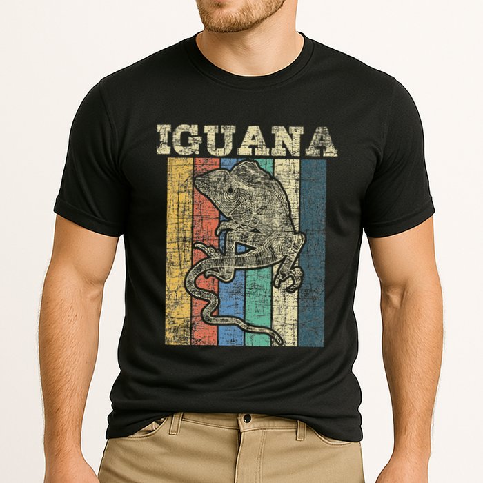 Retro Iguana Reptile Lover Herpetology Herpetologist Cooling Performance Crew T-Shirt