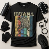 Retro Iguana Reptile Lover Herpetology Herpetologist Cooling Performance Crew T-Shirt