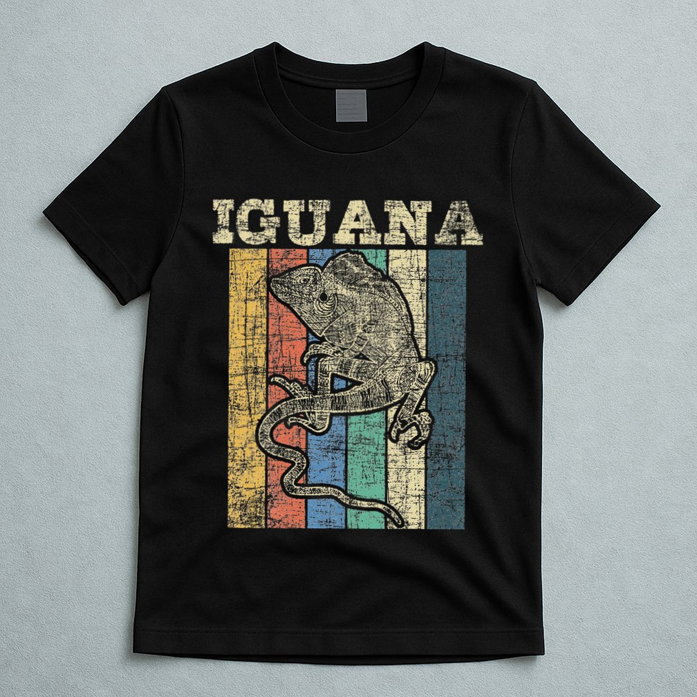 Retro Iguana Reptile Lover Herpetology Herpetologist T-Shirt