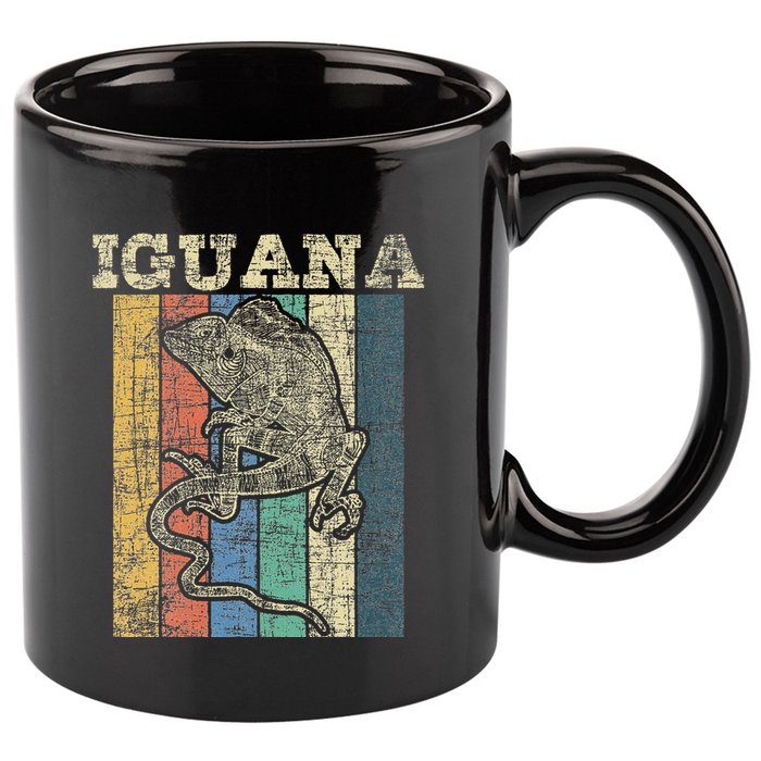 Retro Iguana Reptile Lover Herpetology Herpetologist 11oz C Handle Ceramic Mug