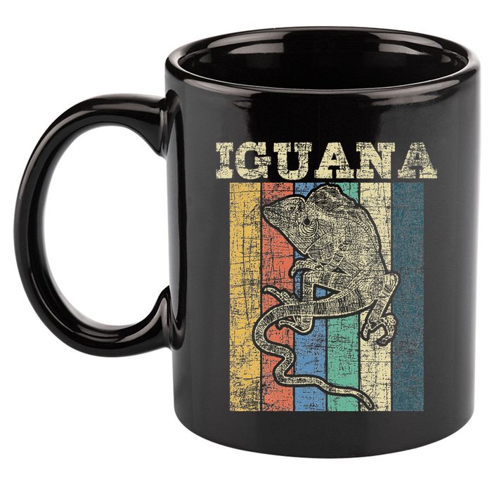 Retro Iguana Reptile Lover Herpetology Herpetologist 11oz C Handle Ceramic Mug