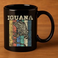 Retro Iguana Reptile Lover Herpetology Herpetologist 11oz C Handle Ceramic Mug