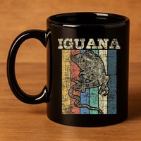 Retro Iguana Reptile Lover Herpetology Herpetologist 11oz C Handle Ceramic Mug