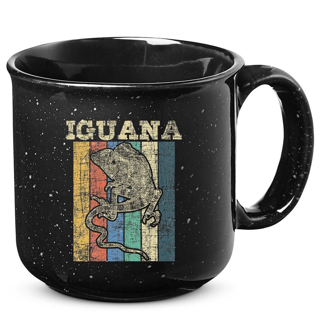 Retro Iguana Reptile Lover Herpetology Herpetologist 15oz Campfire Ceramic Mug