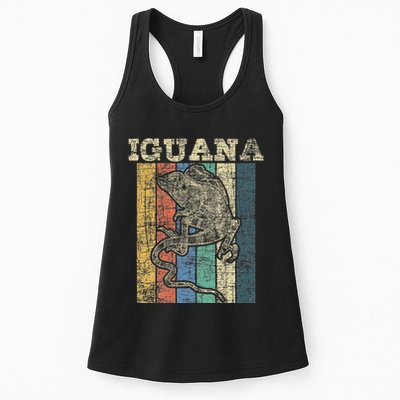 Retro Iguana Reptile Lover Herpetology Herpetologist Womens Tank Top