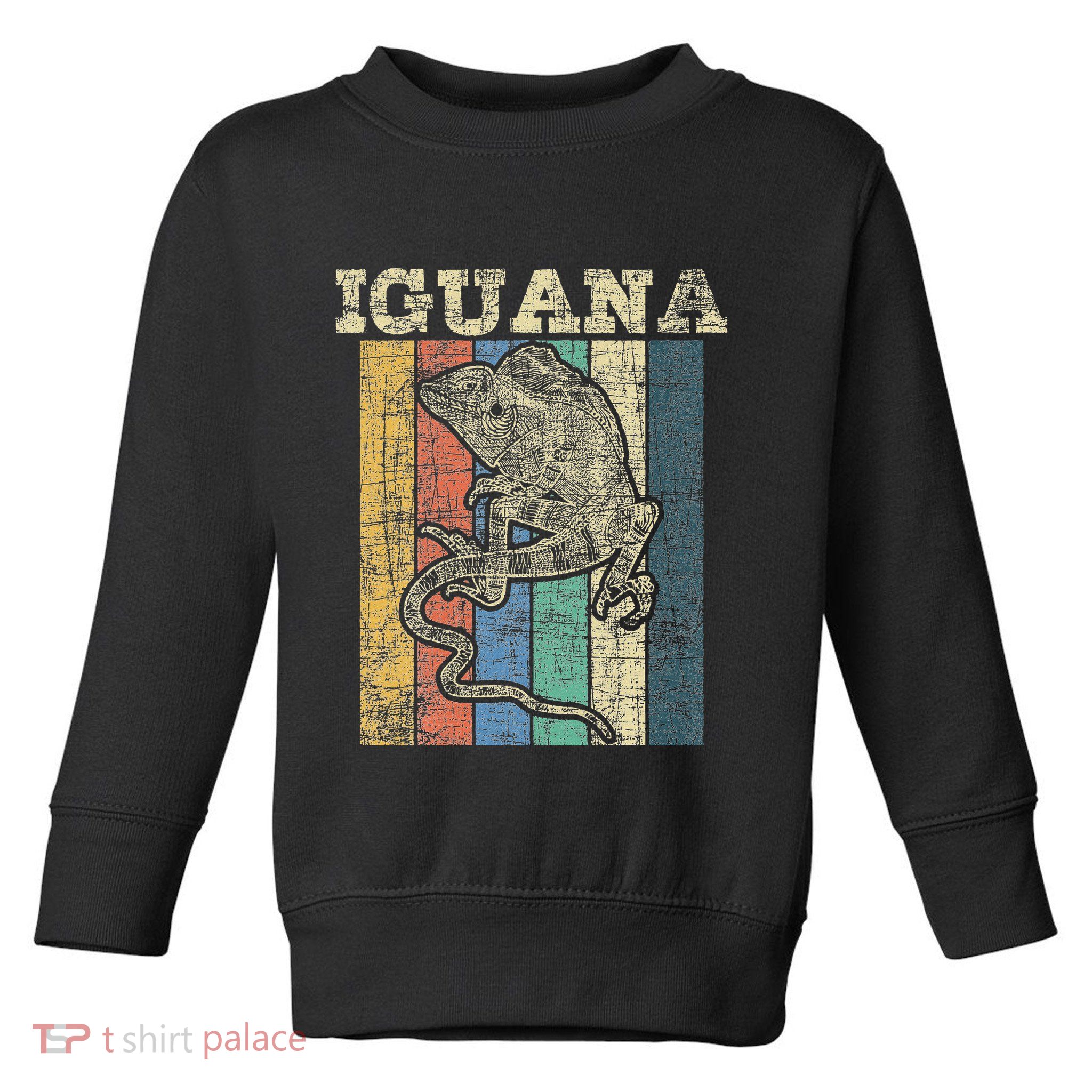 Retro Iguana Reptile Lover Herpetology Herpetologist Toddler Sweatshirt