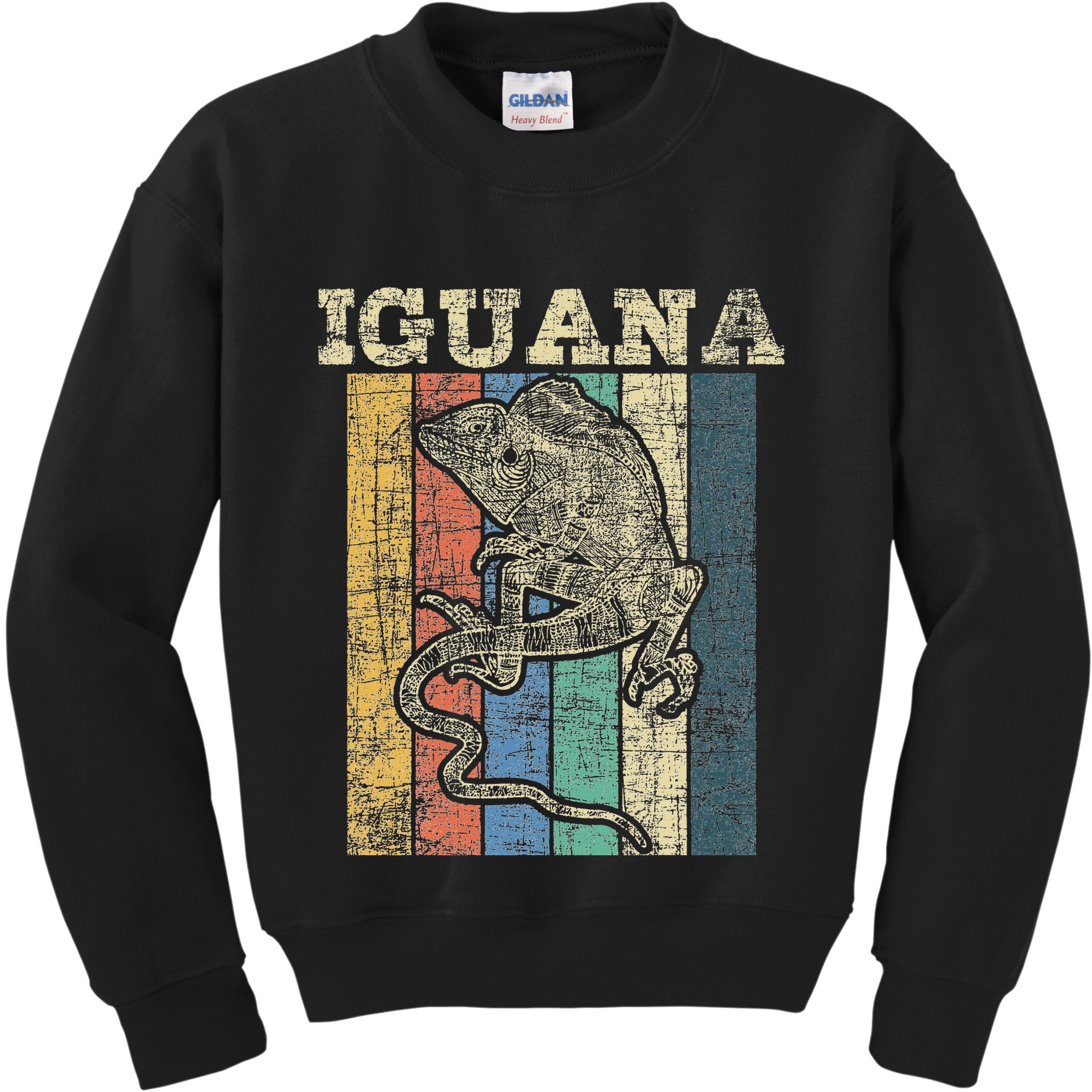 Retro Iguana Reptile Lover Herpetology Herpetologist Kids Sweatshirt