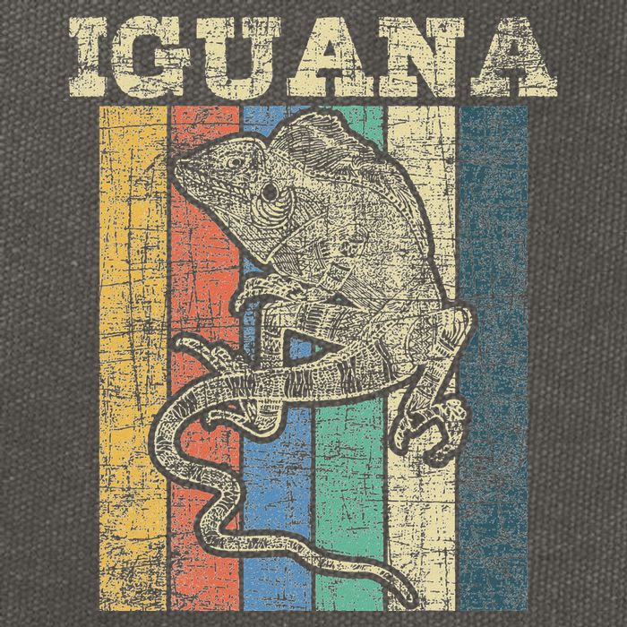 Retro Iguana Reptile Lover Herpetology Herpetologist Cotton Canvas Backpack