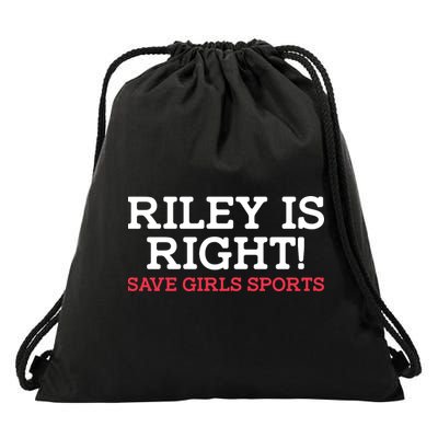 Riley Is Right | I Stand With Riley Gaines Drawstring Bag