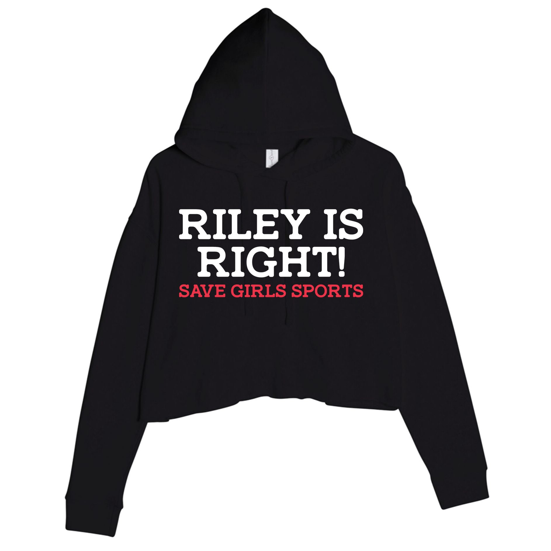Riley Is Right | I Stand With Riley Gaines Crop Fleece Hoodie