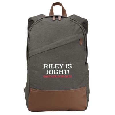 Riley Is Right | I Stand With Riley Gaines Cotton Canvas Backpack