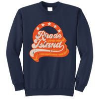 Rhode Island Retro Distressed 70s Style Stars Home State Sweatshirt