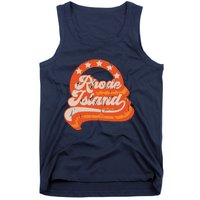 Rhode Island Retro Distressed 70s Style Stars Home State Tank Top