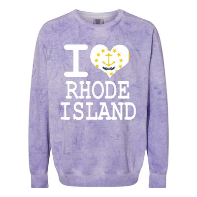 Rhode Island Rhode Island Flag Map Usa Colorblast Crewneck Sweatshirt