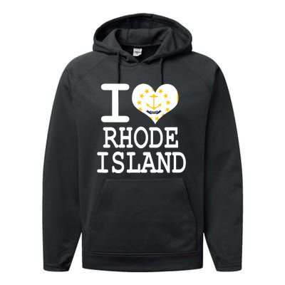 Rhode Island Rhode Island Flag Map Usa Performance Fleece Hoodie