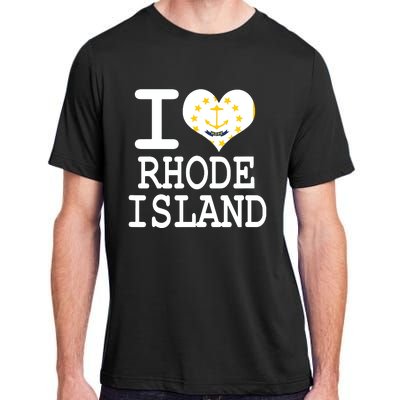 Rhode Island Rhode Island Flag Map Usa Adult ChromaSoft Performance T-Shirt