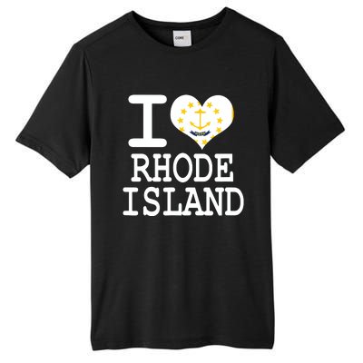 Rhode Island Rhode Island Flag Map Usa Tall Fusion ChromaSoft Performance T-Shirt