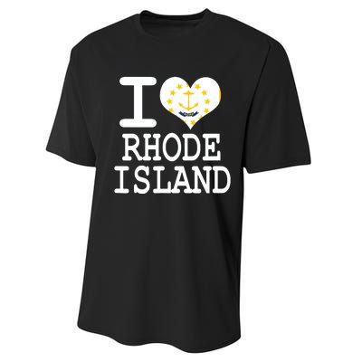 Rhode Island Rhode Island Flag Map Usa Performance Sprint T-Shirt