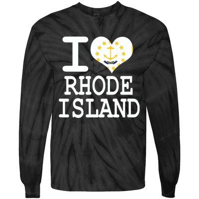 Rhode Island Rhode Island Flag Map Usa Tie-Dye Long Sleeve Shirt