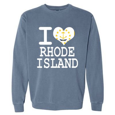 Rhode Island Rhode Island Flag Map Usa Garment-Dyed Sweatshirt