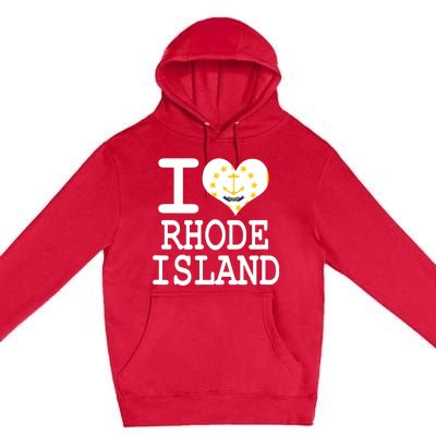 Rhode Island Rhode Island Flag Map Usa Premium Pullover Hoodie