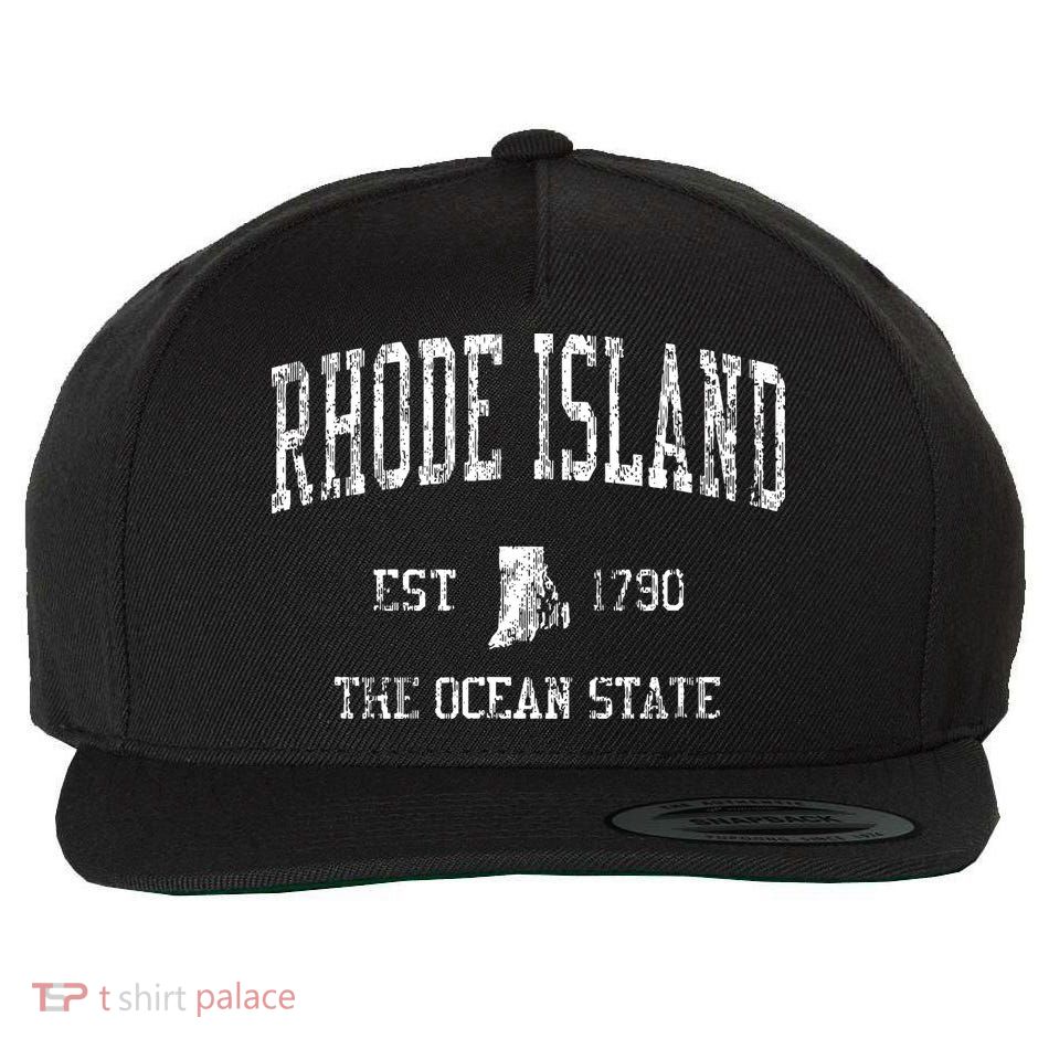 Rhode Island Ri Vintage Sports Design Wool Snapback Cap