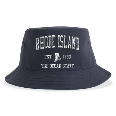 Rhode Island Ri Vintage Sports Design Sustainable Bucket Hat
