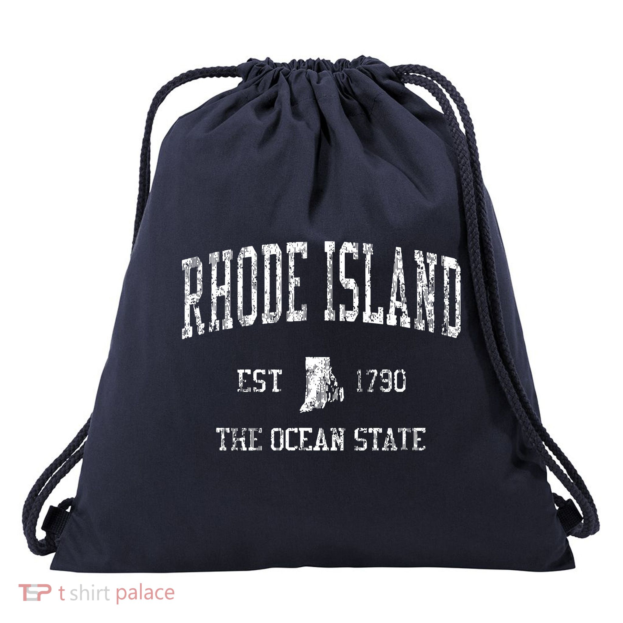 Rhode Island Ri Vintage Sports Design Drawstring Bag