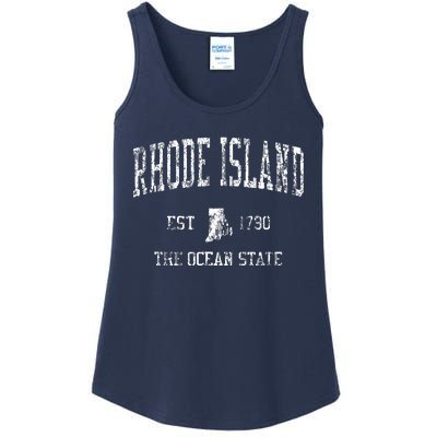 Rhode Island Ri Vintage Sports Design Ladies Essential Tank