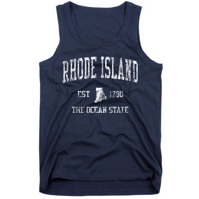 Rhode Island Ri Vintage Sports Design Tank Top