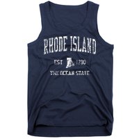 Rhode Island Ri Vintage Sports Design Tank Top