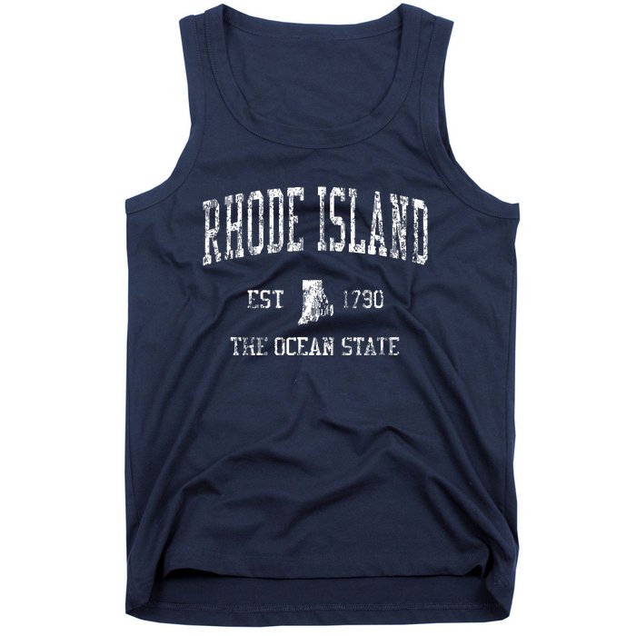 Rhode Island Ri Vintage Sports Design Tank Top