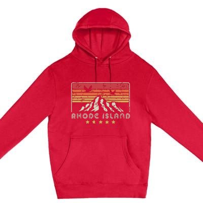 Rhode Island Retro Style Ri Usa Premium Pullover Hoodie