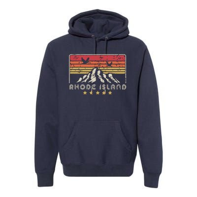 Rhode Island Retro Style Ri Usa Premium Hoodie