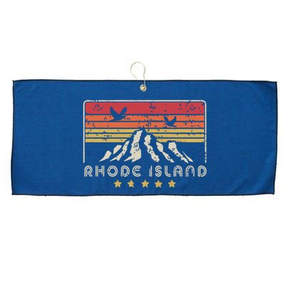 Rhode Island Retro Style Ri Usa Large Microfiber Waffle Golf Towel