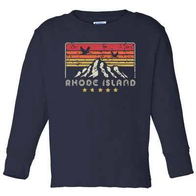 Rhode Island Retro Style Ri Usa Toddler Long Sleeve Shirt