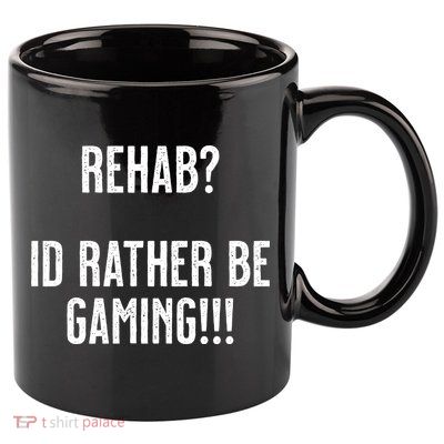 Rehab I'd Rather Be Gaming 11oz C Handle Ceramic Mug