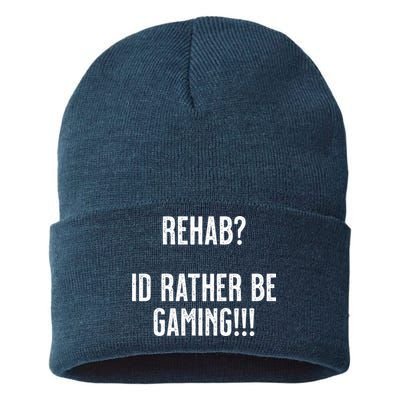 Rehab I'd Rather Be Gaming Sustainable Knit Beanie