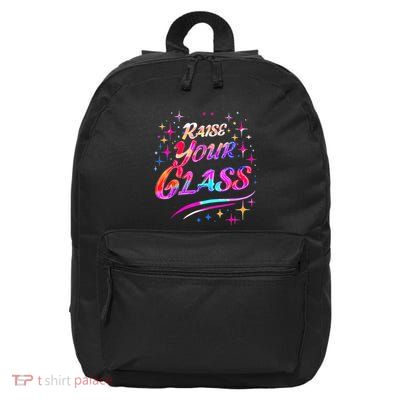 Retro I Raise Your Glass Party Cheers 16 in Basic Backpack