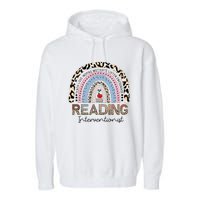 Reading Interventionist Reading Teacher Specialist Rainbow Garment-Dyed Fleece Hoodie