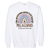 Reading Interventionist Reading Teacher Specialist Rainbow Garment-Dyed Sweatshirt