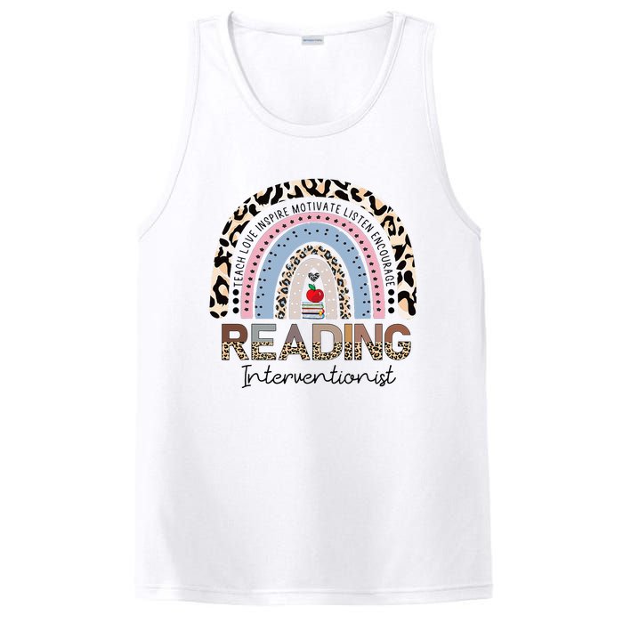 Reading Interventionist Reading Teacher Specialist Rainbow PosiCharge Competitor Tank