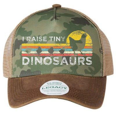 Retro I Raise Tiny Dinosaurs Chicken - Vintage Farmer Legacy Tie Dye Trucker Hat