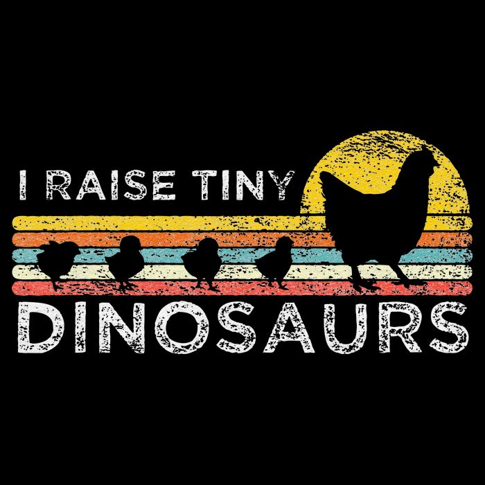 Retro I Raise Tiny Dinosaurs Chicken - Vintage Farmer Cooling Performance Crew T-Shirt