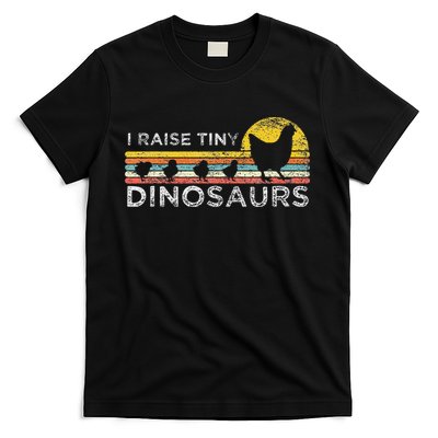 Retro I Raise Tiny Dinosaurs Chicken - Vintage Farmer T-Shirt