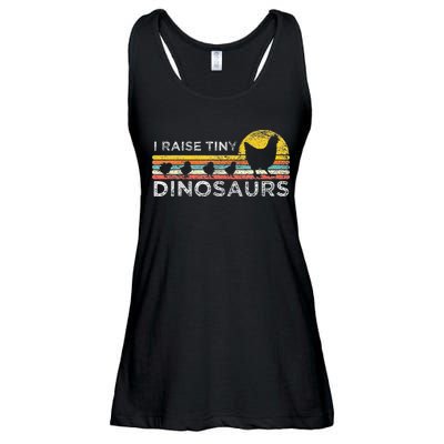 Retro I Raise Tiny Dinosaurs Chicken - Vintage Farmer Ladies Essential Flowy Tank