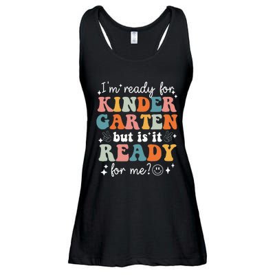 Retro I'm Ready For Kindergarten First Day of School Teacher Ladies Essential Flowy Tank