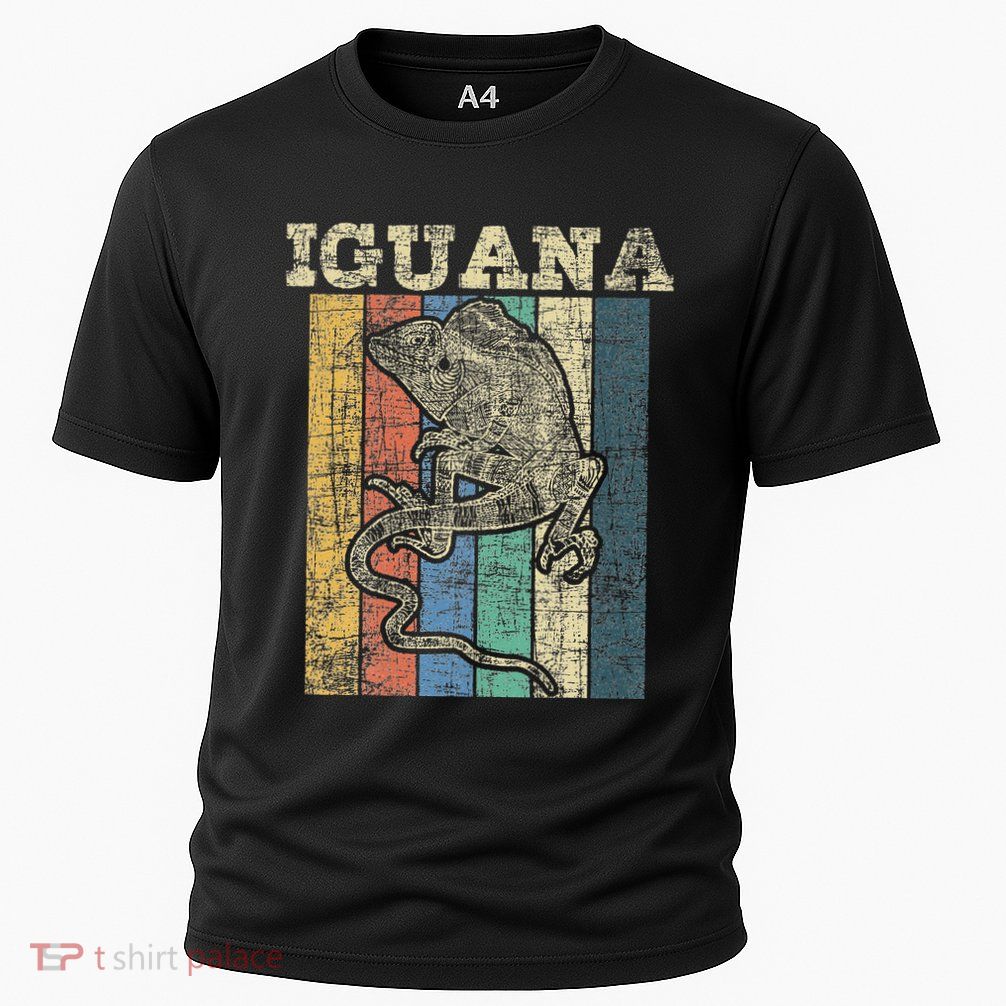 Retro Iguana Reptile Lover Herpetology Herpetologist Cooling Performance Crew T-Shirt