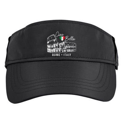 Rome Italy Roma Italia Colosseum Vintage Italian Flag Adult Drive Performance Visor