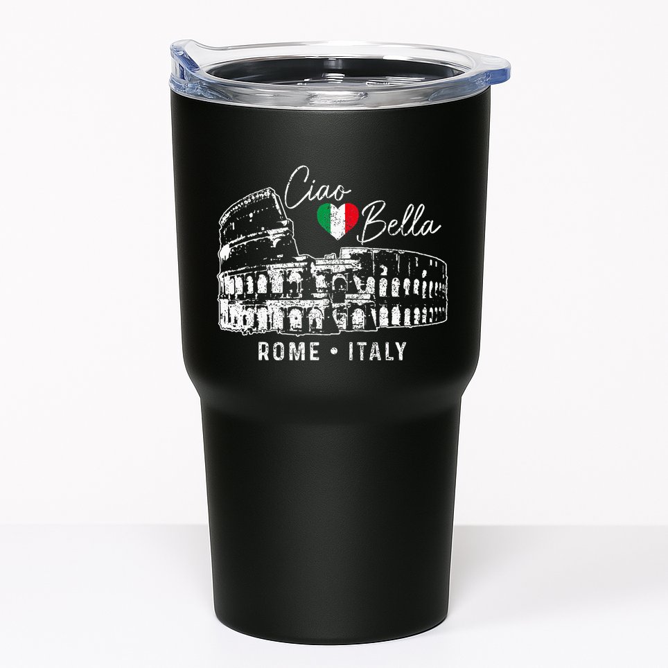 Rome Italy Roma Italia Colosseum Vintage Italian Flag Tumbler